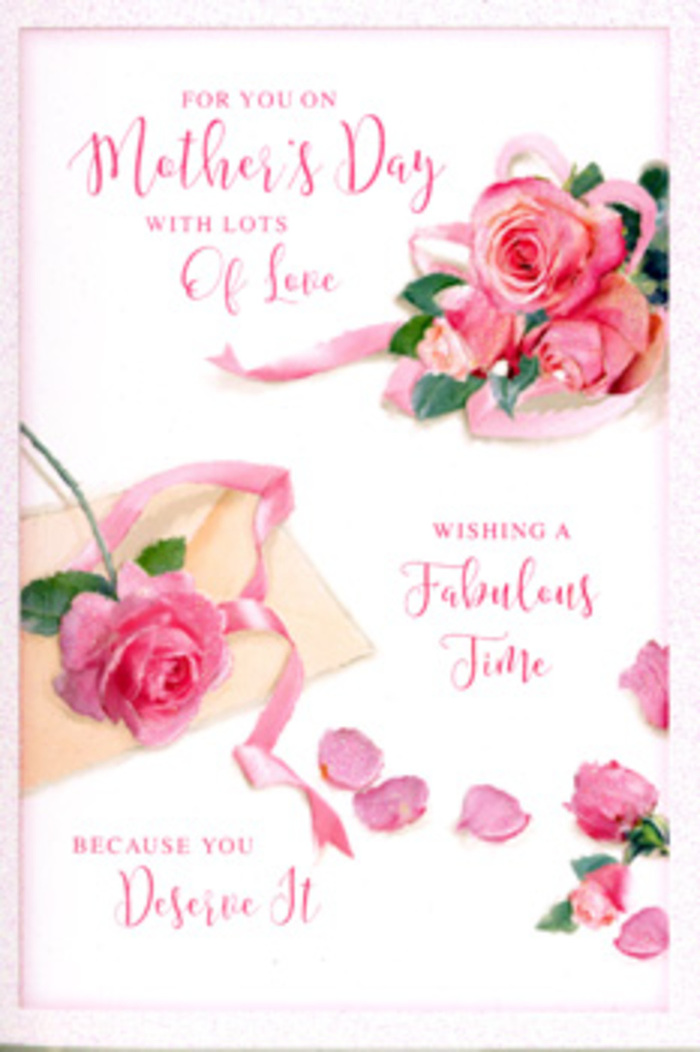 The Mother's Day card shown here resembles a beautifully styled flatlay, the kind you might see in the window of a thoughtful gift shop near Friern Barnet, arranged to capture both elegance and heartfelt emotion. The card itself has a soft white background, providing a calm canvas for a scattering of pink roses and petals that seem to glow in the gentle light. Each rose is exquisitely detailed, with layered petals that spiral outward and curl delicately at the edges, suggesting a velvety texture and a full, fragrant bloom at its prime. The pink tones shift subtly across the composition-from tender pastel near the outer petals to richer, more saturated hues in the centre-creating a sense of natural depth and movement. Rose petals are strewn about the card as if sprinkled by hand, some overlapping, some isolated, adding a light, almost whimsical touch that softens the edges of the design. A soft pink ribbon weaves sinuously among the roses and petals, evoking the finishing flourish a florist adds when tying a bouquet before it heads out for local delivery around Friern Barnet, New Southgate, or Whetstone. In the midst of this floral arrangement, an expressive Mother's Day greeting is written in flowing script, the calligraphy rising and dipping like a gentle melody, visually echoing the curves of petals and ribbon alike. The lighting is calm and even, reminiscent of diffused daylight on a quiet Barnet morning, lending a warm glow to the pinks and ensuring the whites remain clean and inviting. Overall, the card conveys a mood of serene appreciation and gentle celebration, ideal for accompanying a vase of fresh roses on a mantelpiece or bedside table, where it can be admired throughout Mother's Day.